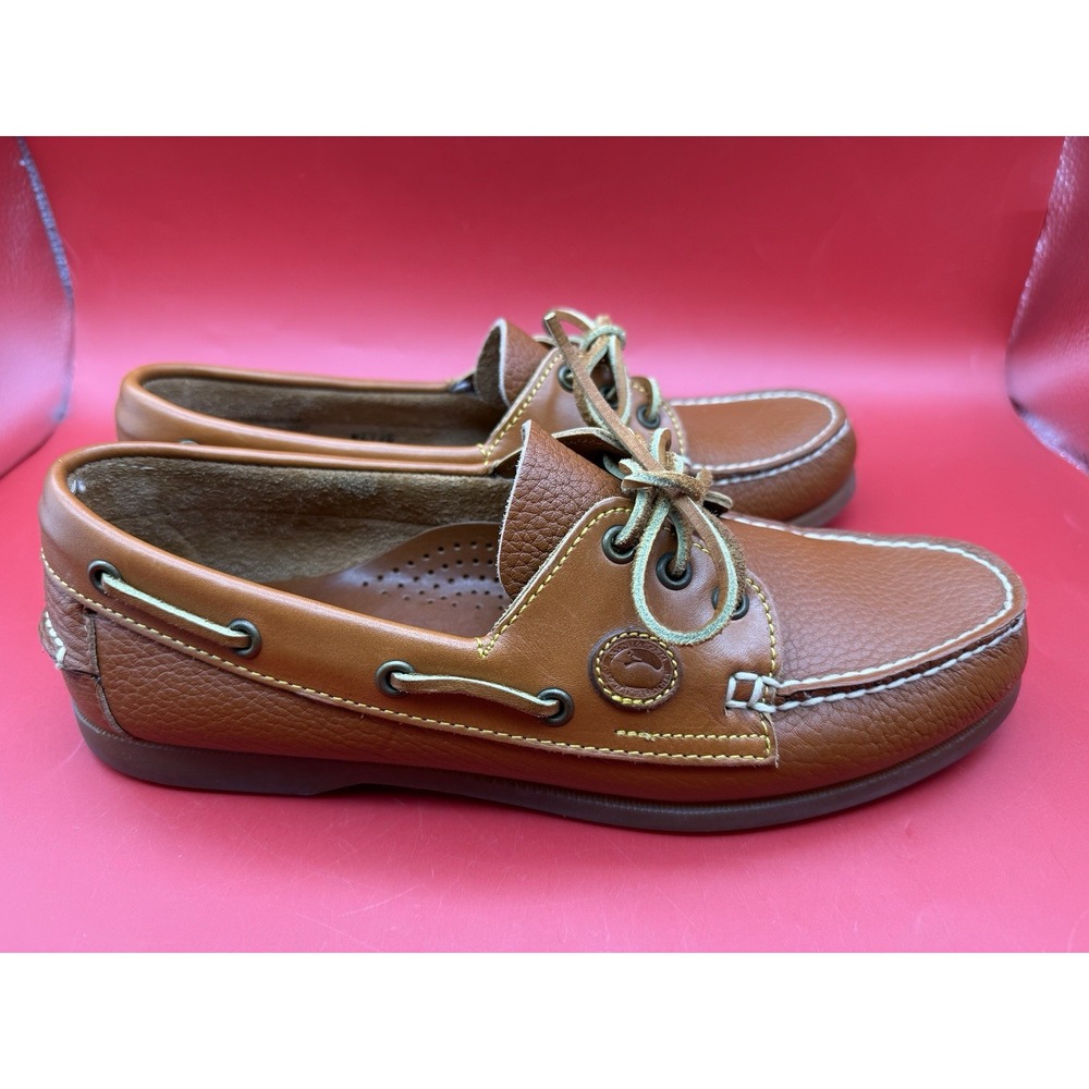 Dooney & Bourke All Weather Leather Boat Shoes Cream Tan Moc Loafers 9 M 90641
